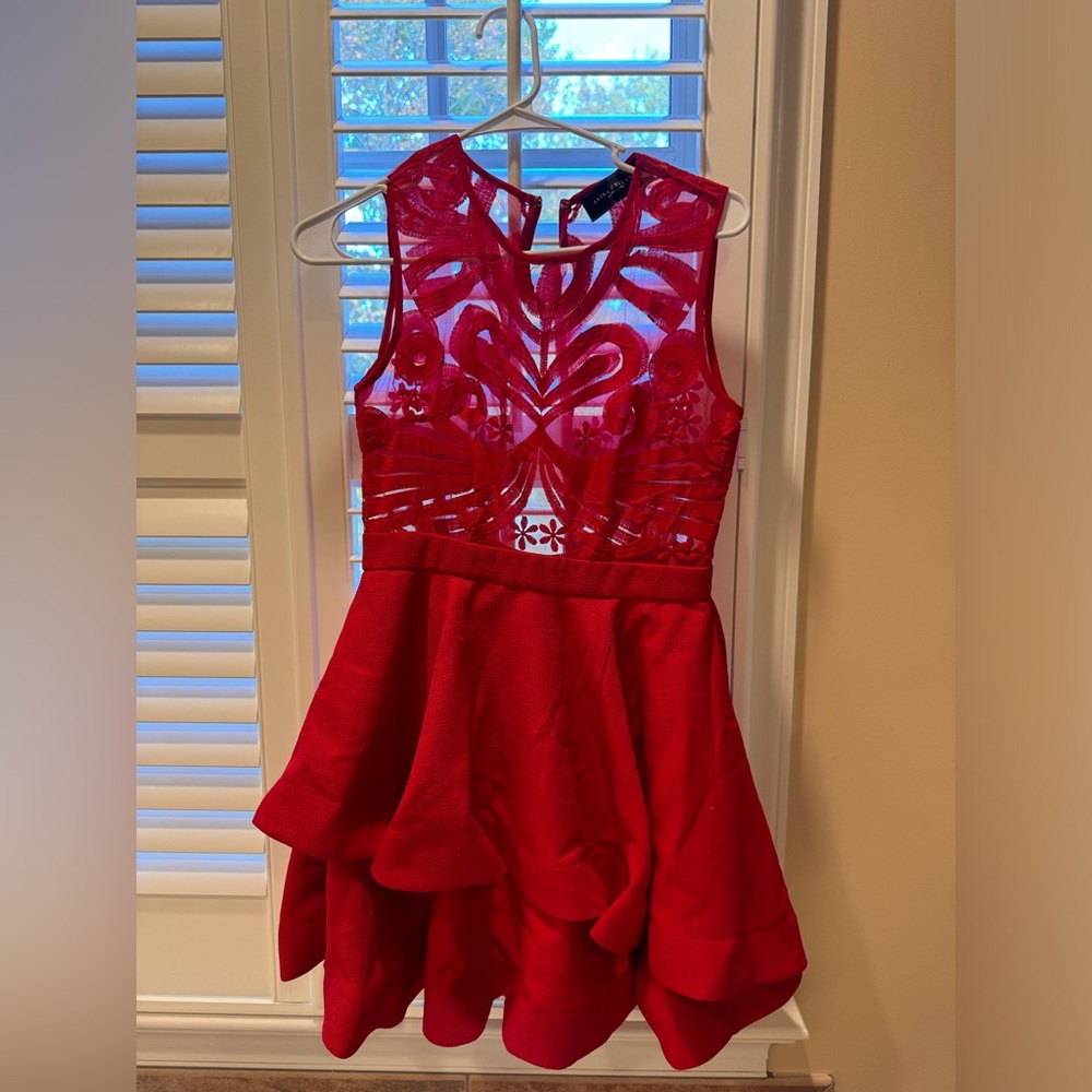 Akira Chicago Black Label Sheer Illusion Top Tiered Dress size small